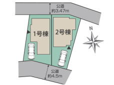 市川市若宮３丁目　新築戸建　両面道路に面す全２棟！