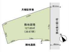 市川市曽谷８丁目　売地　陽当りと開放感に優れた３８坪！