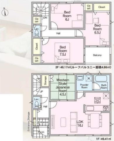 松戸市六実2丁目 新築戸建 駐車スペース2台分