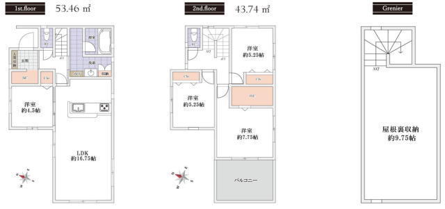 松戸市松戸 新築戸建 小屋裏収納付4LDK