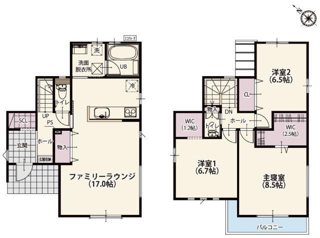 鎌ケ谷市丸山2丁目 新築戸建 収納充実3LDK!