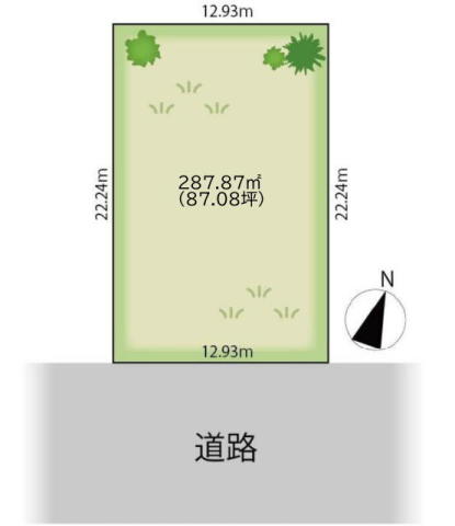 船橋市習志野台5丁目 売地 南東側道路面の整形地!