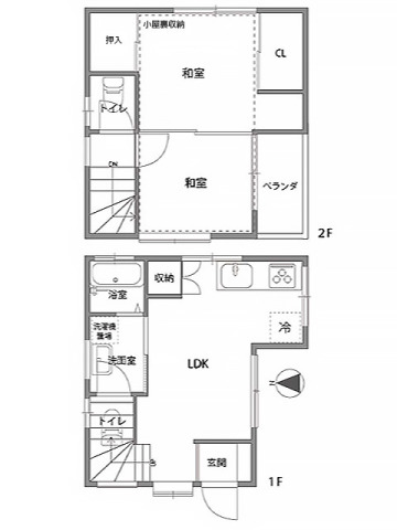 市川市稲越3丁目 中古住宅 屋根裏収納付き2LDK!
