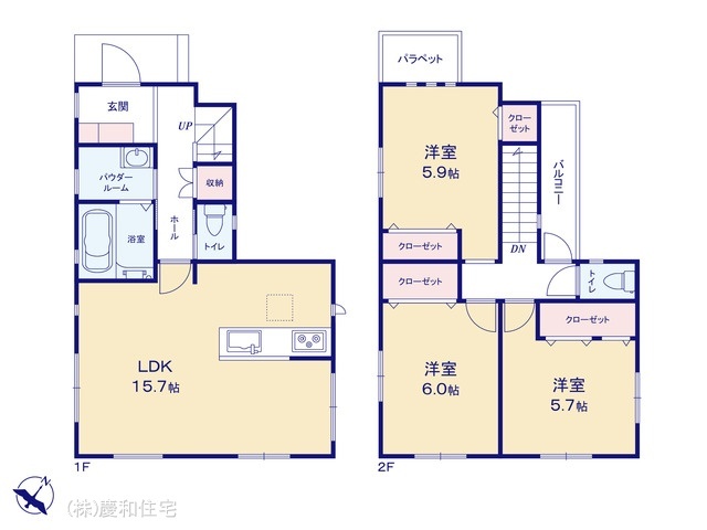 市川市東菅野5丁目 新築戸建 角地×全室二面採光